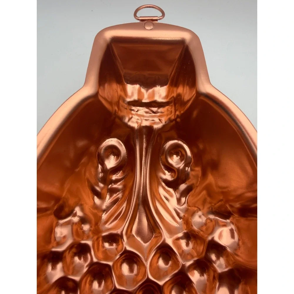 Vintage Copper Grape Cluster Gelatin Cake Mold Wall Hanging‎ Decor H066